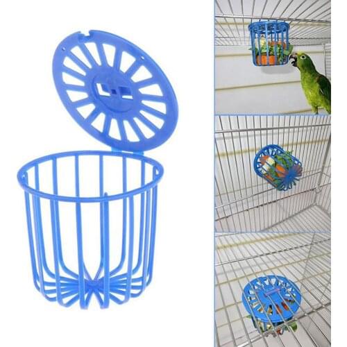 1PCS Bird Food Basket Plastic Multi-purpose Bird Feeder Basket Parrot Feeder Hanging Basket Container Toys Pet Bird Supplies
