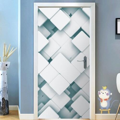 Creative 3D Door Sticker Decoration Porta Wardrobe Renovation Decal Home Design Improvement PVC Self Adhesive Peel and Stick