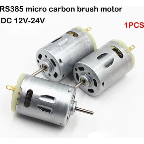 Mini Hair Dryer Motor DC 12V-24V 8000RPM Small RS385 Electric Motor Strong Magnetic Carbon Brush Long Axis DIY Hobby Toy Model
