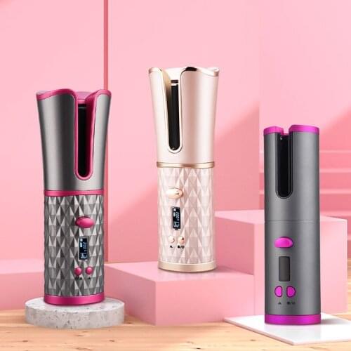 Multi-function Cordless Automatic Hair Curler iron USB Rechargeable Curling Iron Curls Waves LCD Display Ceramic Curler