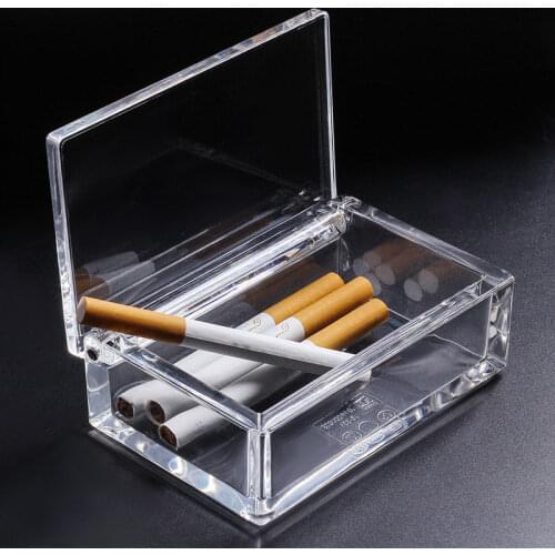 High Transparency Visible Acrylic Box Clear Storage Cigarette Case with Lid Use for Organizing Small Parts,Cigarettes,Lighters