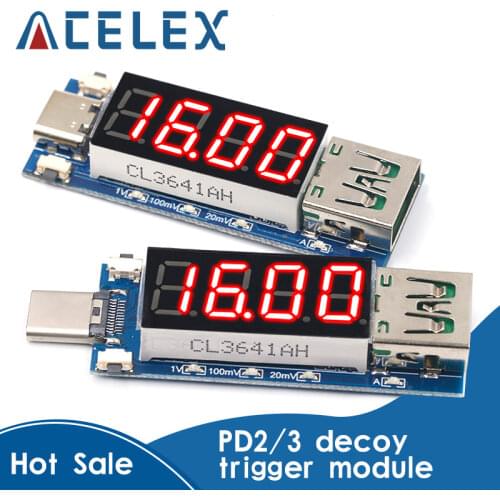 Type-C PD decoy module Quick charge trigger module DC digital display voltage ampere meter Test instrument Support PD2.0 PD3.0