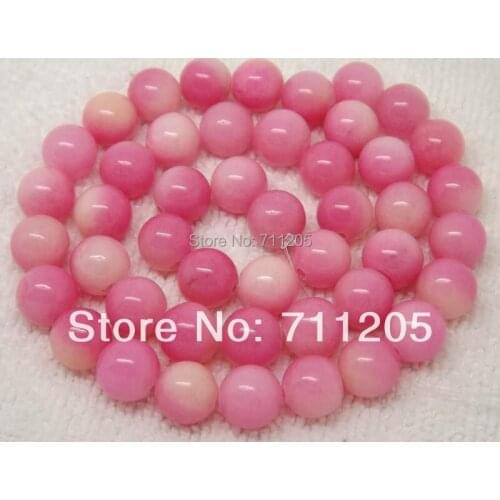 Wholesale 48pcs,8mm Peach-color Jades Round Beads Min.Order is $10,we provide mixed wholesale for all items