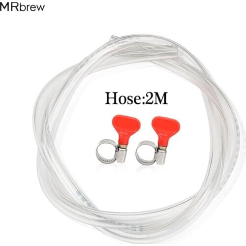 2M Beer Hose Gas /Liquid Tube Line With 2 Hose Clamps ,Homebrew Beer Tubes,PVC Tubing For Garden 8mm ID 12mm OD Bar Tools