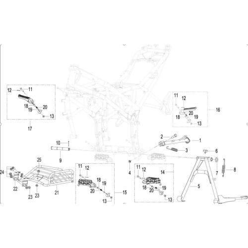 Foot support main stand page of Benelli TNT150 BJ150-29A BJ150-29B