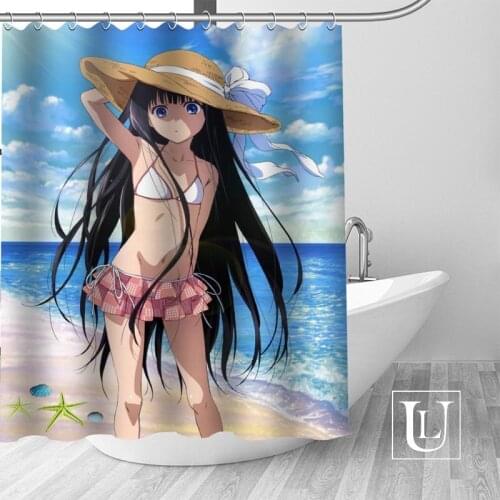 Custom anime sexy girl shower curtain new large European & American style print edition polyester shower curtain