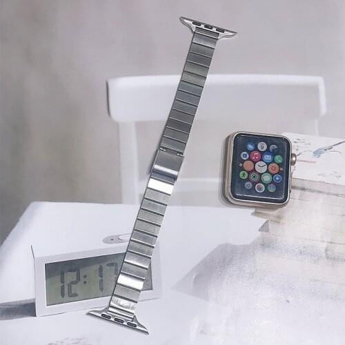Strap for Apple Watch Band 44 mm Stainless Steel Band for iwatch series 3 38mm Slim Watchbands for apple watch 6 se 5 4 3 2 1