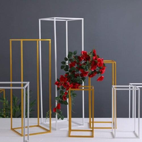 Flower Vase Grand Vase Tall Floor Vases Column Stand Metal Road Lead Elegant Wedding Decor 1PC