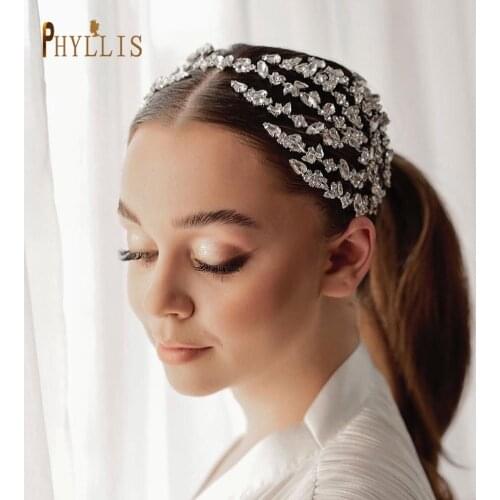 A271 Silver Gold Wedding Headband Bohemian Headpiece Crystal Bling Headwear Bride Tiara Jewelry Designer Women Party Hairbands