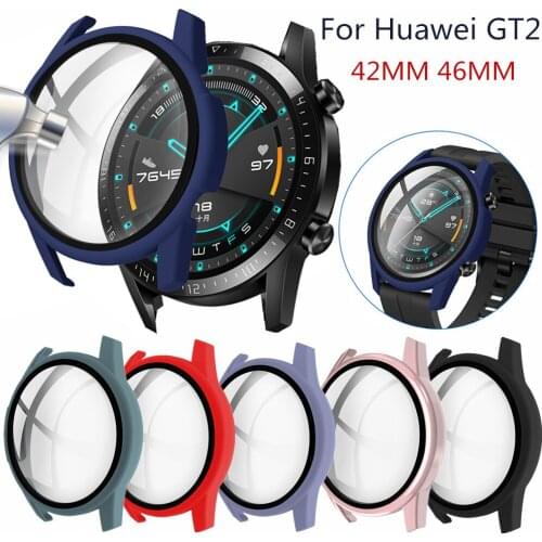 Multicolor Injection Molding Watch Case for Huawei GT 2 42mm 46mm Hard PC with Tempered Glass Cover Full Protective Bumper Shell