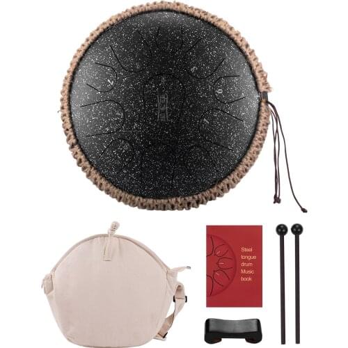 12 Inches Portable Steel Tongue Drum 11 Notes C Key Drum Travel Drum Percussion Instrument with Mallets Bag for Meditation Yoga