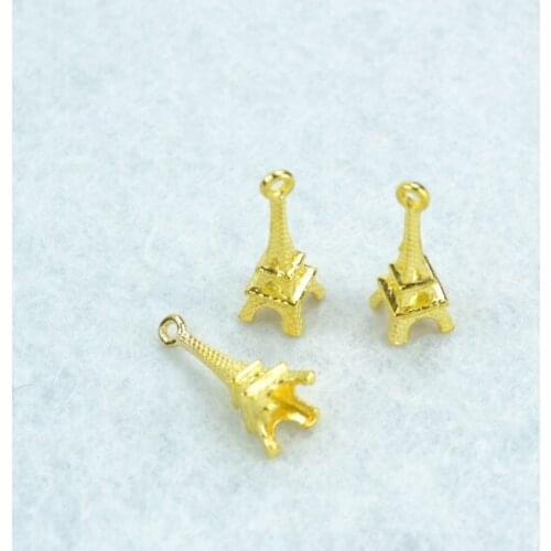 25pcs Gold color Eiffel Tower Charms Necklace Pendant Bracelet Jewelry Making Handmade Crafts diy Supplies 22*8mm E10
