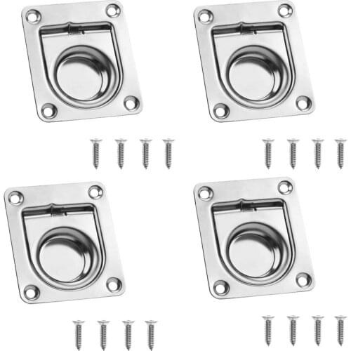 4pcs Stainless Steel Marine Boat Flush Pull Locker Hatch Latch Lift Handle