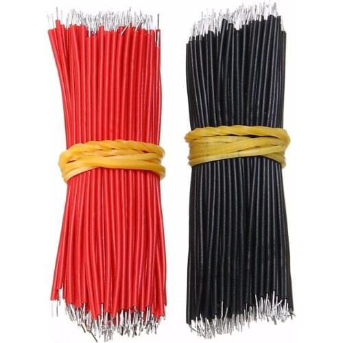 400pcs 6cm Length Tin-Plated Breadboard Jumper Cable Wire Black and Red For Arduino Bread Board