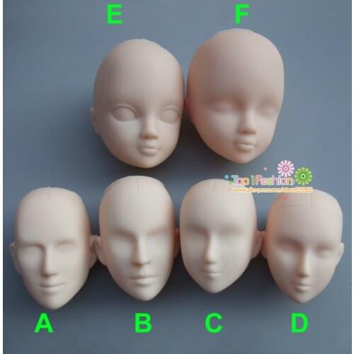 5pieces Soft Plastic Open-Eye Practice Makeup Doll Head DIY Heads For Make Up practise
