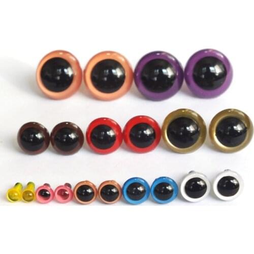 50pcs/lot 5-18mm mixed color toy eyes safety eyes bear eyes with washer top quality 10 color , mixed color toy eyes