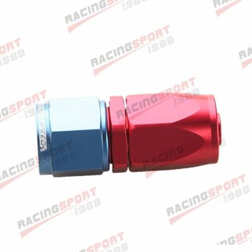 -8 AN AN8 AN-8 Straight Swivel Oil Fuel Line Hose End Fitting Adaptor Red/Blue