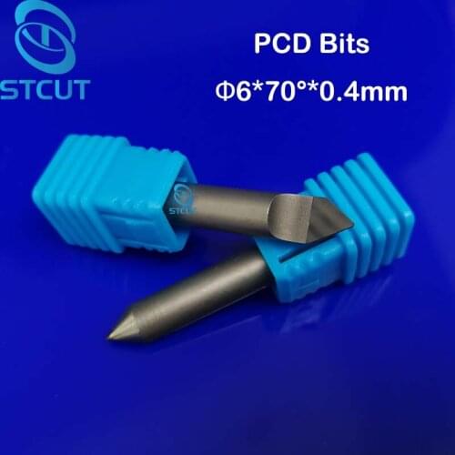 Free shipping 2pc 6mm shank 70 degree 0.4mm tip PCD bit,cnc engraving bits,stone tombstone tool diamonds for granit, hard jade