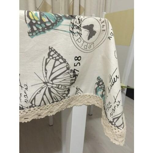 Free shipping 100% cotton tablecloth fabric table cloth butterfly table cloth table on sale