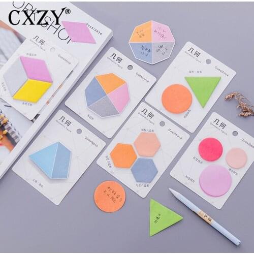 CXZY geometry sticky note kawaii memo pad Planner sticker scrapbooking masking cute kawai items Office stationery post 3B805