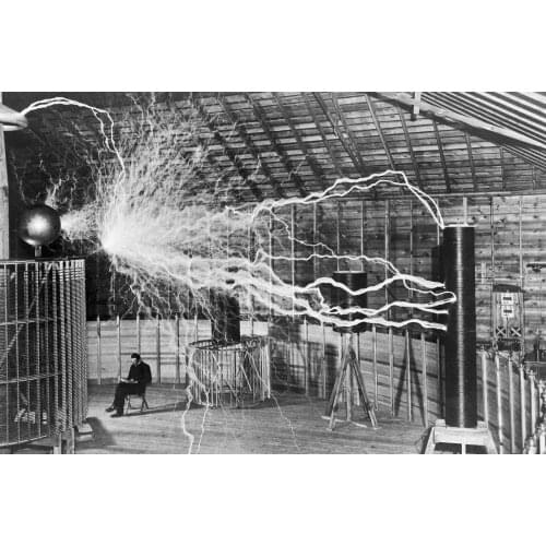 NIKOLA TESLA LAB GLOSSY Art Film Print Silk Poster Home Wall Decor 24x36inch