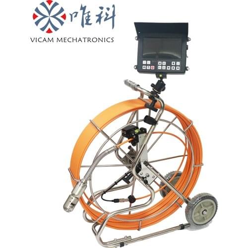VICAM New waterproof 8inch colour display sewer pipe inspection camera with 60m cable