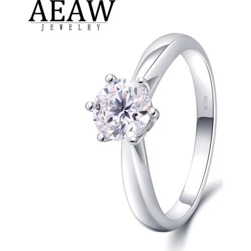 0.8ct 6mm Round Cut EF VVS1 Moissanite 925 Silver Ring or 14K Gold Diamond Test Passed Fashion Girlfriend Women Christmas Gift