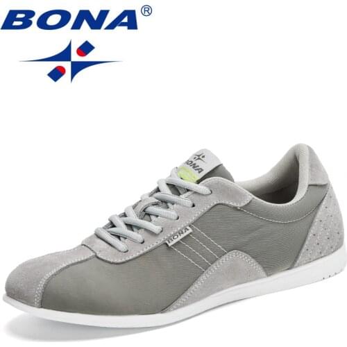 BONA 2020 New Designers Casual Shoes Men Lace-Up Shoes Lightweight Comfortable Breathable Walking Sneakers Masculino Zapatos