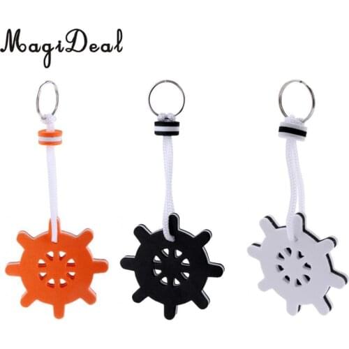 MagiDeal Hot Sale EVA Shaped Marine Boating Keyring Floating Key Ring Float for Sailing Surf Black/Orange/White
