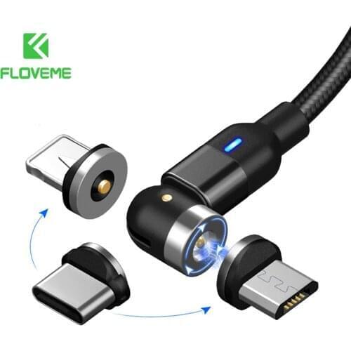 FLOVEME Magnetic T ype C USB Cable Fast Charging Cables Lighting 2.4A Mobile Phone Magnet Micro USB Charger Cable For Xiaomi 10