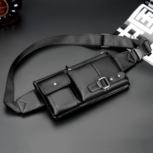Fashion Unisex Waist Pack Belt Bag Classic Solid Color PU Leather Waist Bag Outdoor Leisure Travel Fanny Pack Purse