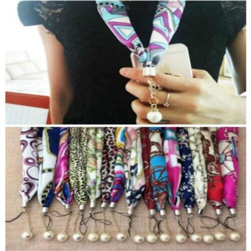 50pc Fashional Pearl Hawaii Scarf Neck Straps Lanyard For iPhone XS MAX XR Samsung Phone Belt Hang Chain Key ID PASS Card Straps