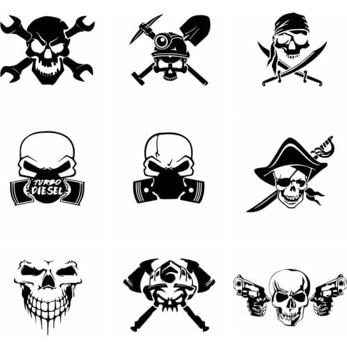 Car Stickers Skull Sticker Art pattern Vinyl For fuel tank cap Window Car-Styling car Accessories decoration