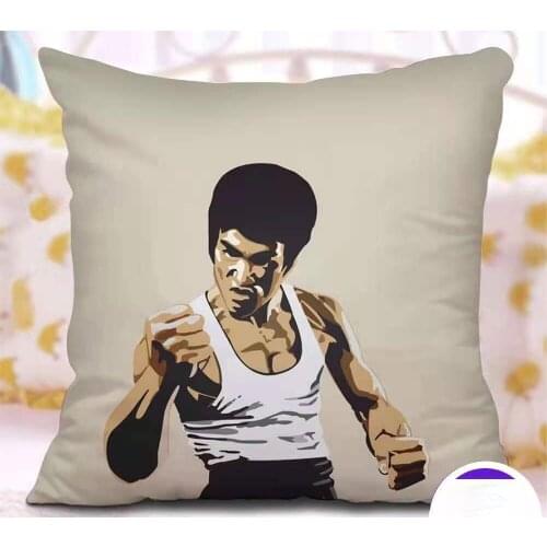 Kung Fu Superstar Bruce Lee Pillowcase Pretty Scholar Yu Lexuan Same Paragraph Star Photo Poster Cushion Cover Souvenir Decor