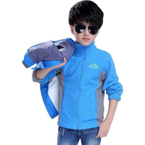 New 2020 Winter Children Boys Casual Sports Jacket 3 In 1 Windproof Jacket Double For 4-13 Year Old Boy Coats Kid Clothes Set