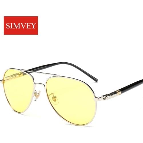Simvey Men Night Driving Glasses Alloy Hd Night Vision Goggles Anti-glare Polarized Sunglasses Car Drivers Glasses