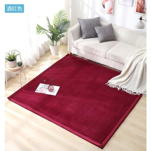 Living Room Sofa Blanket Bedroom Bedside Mat Children Crawling Rug Bed Anti-Slip Blanket Tatami Mats Thick Coral Fleece Carpet