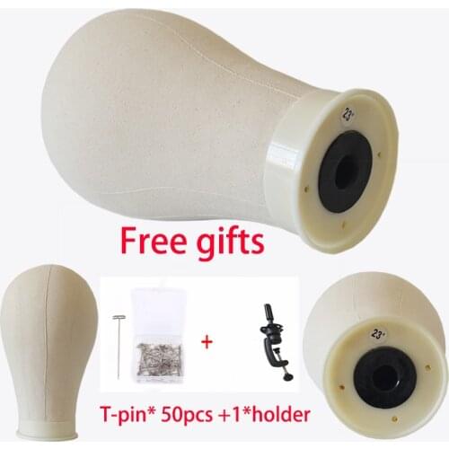 21"-25'' Block Canvas Head Wig Holder For Hair Extension Lace Wigs Making Styling Hat Display Dummy Dolls Wig Head With Stand