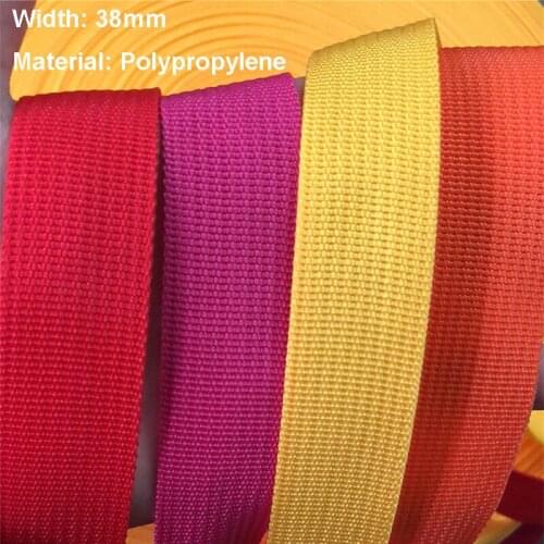100 Yards 38mm Polypropylene PP Webbing 1.2mm Thickness For Backpack Bag Strap Belt Pet Collar DIY Accessories Multi-color