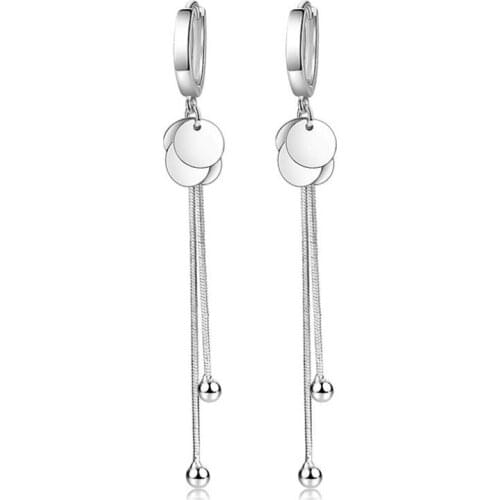 Popular Long Tassel Drop Earrings For Women Jewelry 2021 Trendy Princess Round Earring Female Charming Accessories On Ear