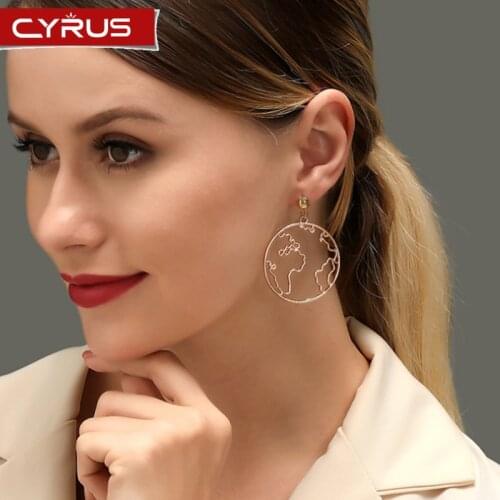 Africa Map Earrings Alloy Boho Drop Earrings Traditional Ethnic Hyperbole For Girl Party Wedding Jewelry Accessories Gold Color