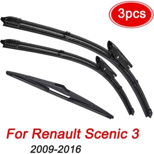 MIDOON Wiper Front Rear Wiper Blades For Renault Scenic 3 / Grand 2009-2016 2015 2014 2013 2012 Windshield Windscreen 28"26"12"
