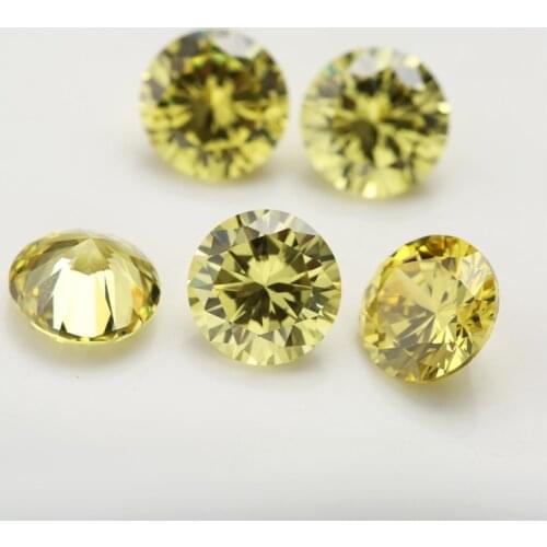 100pcs/lot 0.8~4.0mm Round Shape Loose CZ Stone Olive Yellow Zirconia Synthetic Stone AAAAA Quality For Jewelry DIY stone