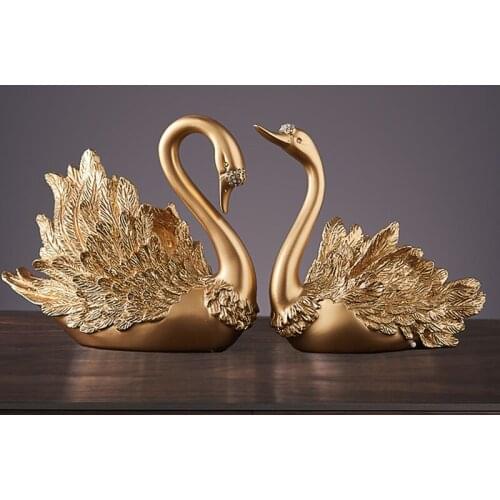 Modern Resin Swan Statue Sculpture Ornament Home Decoration Accessories Crafts TV Cabinet Office Statues for Decor Garden Statue