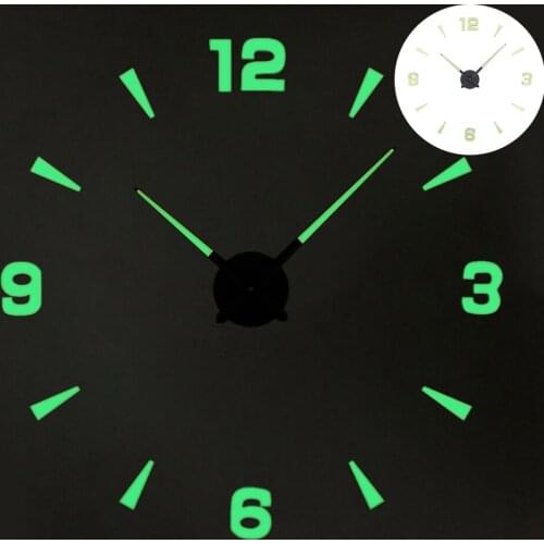 Luminous Wall Clocks Large Clock on wall 3d pendule horloge muraleModern Mute Luminous Wall Clock
