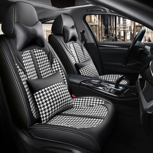 Universal Car Seat Covers Suitable for all seasons, plaid pattern, rich colors, breathable and comfortable, relieve fatigue