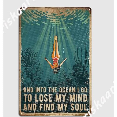 Into The Ocean Metal Sign Painting Décor Designing Club Bar Wall Cave Tin sign Posters