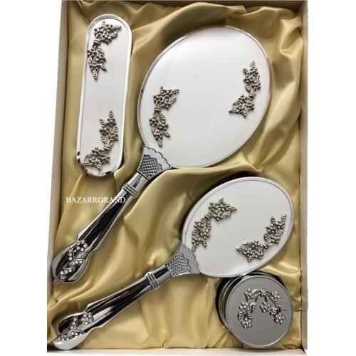 YOUR COMB SET WITH QUALITY COLOR TO ADD ELEGANCE TO YOUR STYLE Double Bunch Mirror Comb Set WHITE LIKE YOUR BRIGHTFREE SHİPPİNG