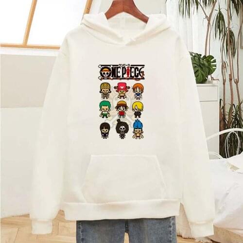 Vogue Oversize Harajuku Autumn Hoodies Women One Piece Anime Printed Korean Hooded Sweatshirt Streetwear Long Sleeve Pullovers