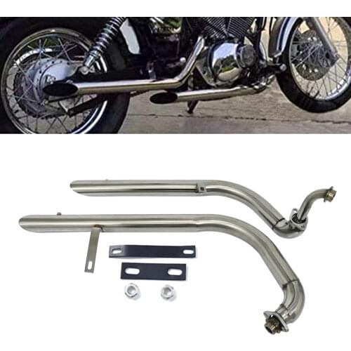 Motorcycle Slash Cut Exhaust Pipe Full Muffler Exhaust System Drag Pipes Silencers For Yamaha Virago V Star XV125 XV 125 XV250